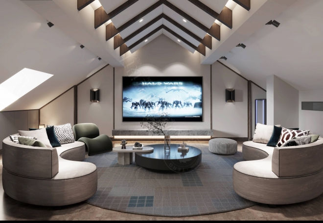 露香园新中式风格别墅装修效果图-5