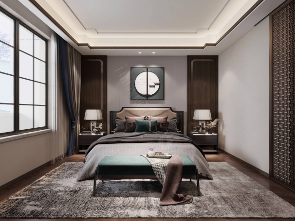 露香园新中式风格别墅装修效果图-6