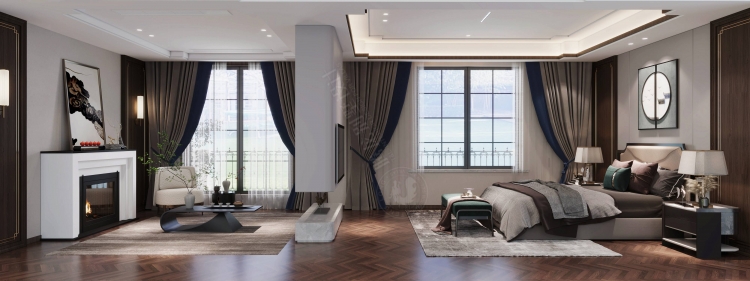 露香园新中式风格别墅装修效果图-13