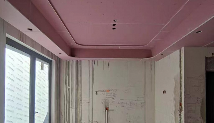 海洲丽园现代简约别墅装修实景工地