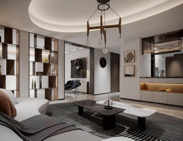 大豪山林现代简约别墅装修效果图-3