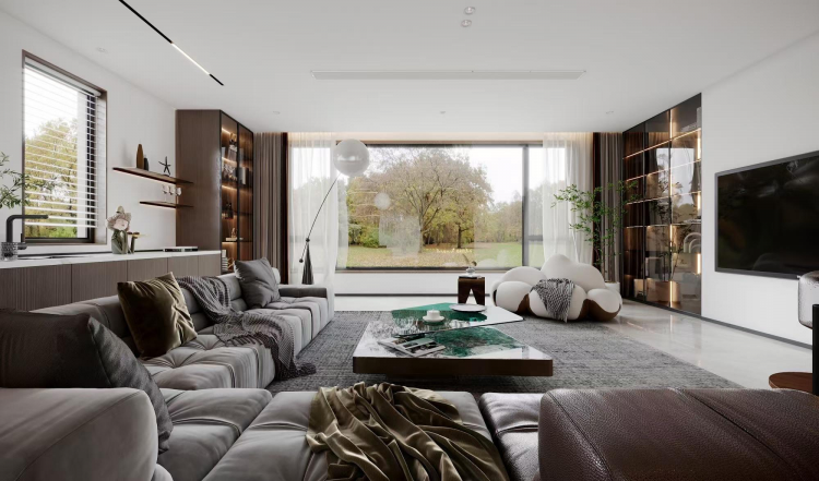 大豪山林现代简约别墅装修效果图-4