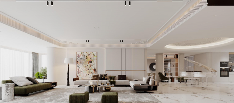 尚海湾豪庭法式风格别墅装修效果图-1