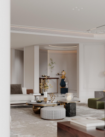 尚海湾豪庭法式风格别墅装修效果图-2