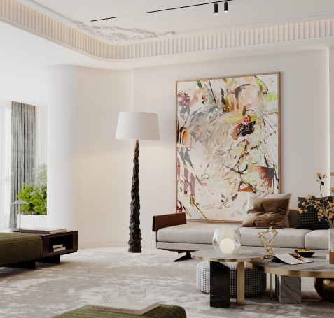 尚海湾豪庭法式风格别墅装修效果图-3