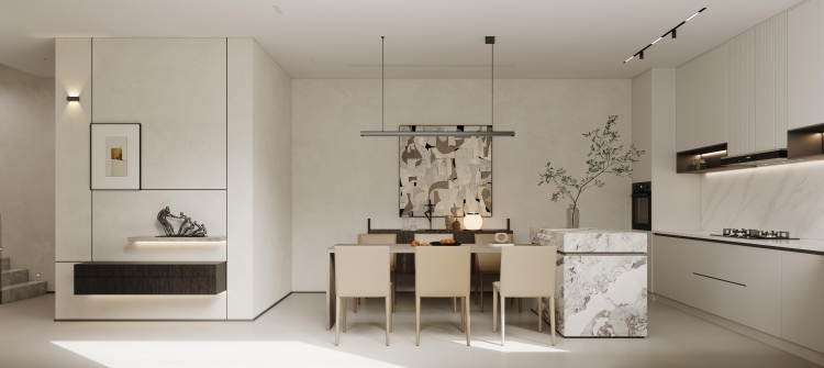 海上溪云现代简约别墅装修效果图-3