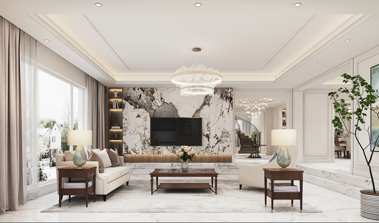 大豪山林美式风格别墅装修效果图-5