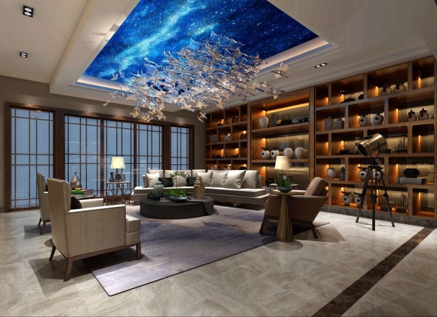 宝华栎庭现代简约别墅装修效果图-2