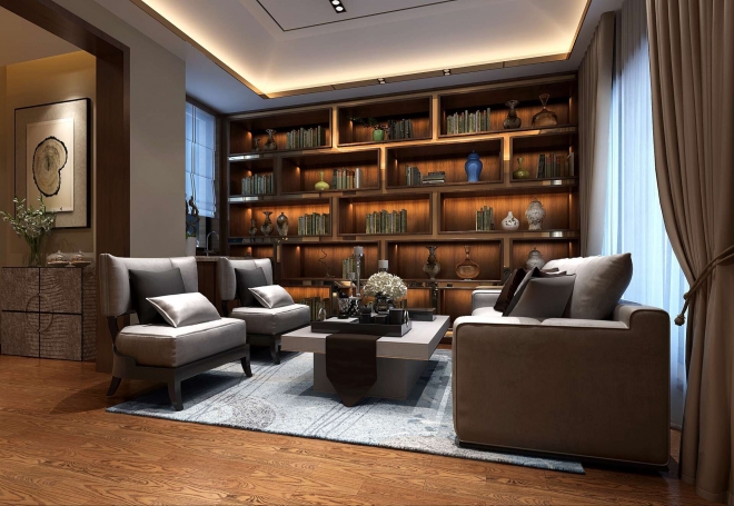 宝华栎庭现代简约别墅装修效果图-8