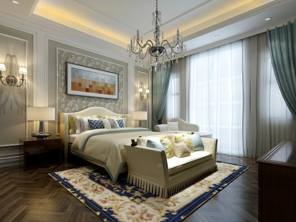 南郊中华园欧式风格别墅装修效果图-1