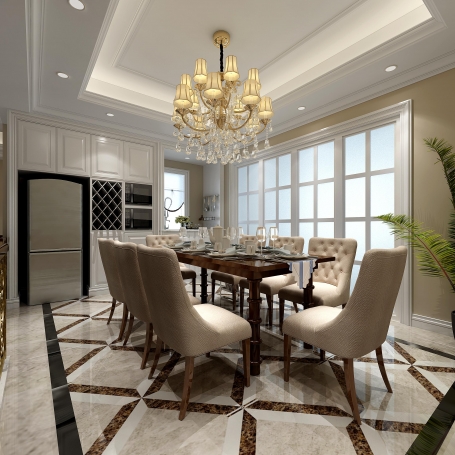 南郊中华园欧式风格别墅装修效果图-5