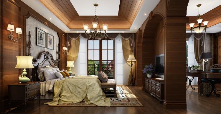 紫都晶园美式风格别墅装修效果图-1