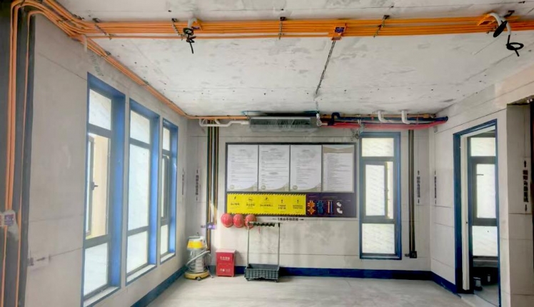 正荣国领中古风别墅装修实景工地