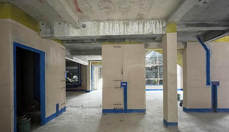 桃花源田庄现代简约别墅装修实景工地