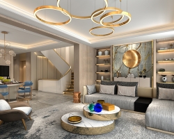 铂悦滨江现代简约别墅装修工地图-2